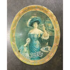 Vintage Pepsi Cola Oval Serving Tray Advertising Gibson Girl